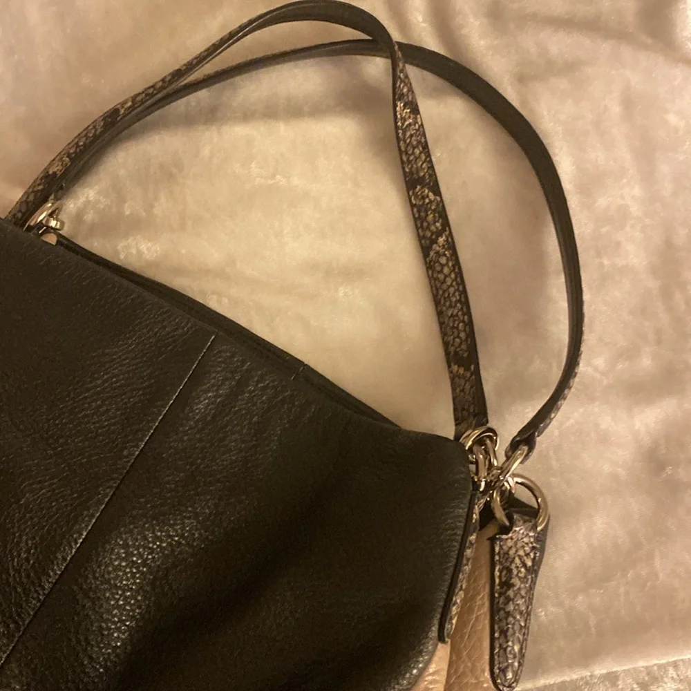 COACH Phoebe Hobo Shoulder Bag in Exotic Embossed Leather Trim - Picture 2 of 9